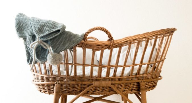 Close up image of a bassinet